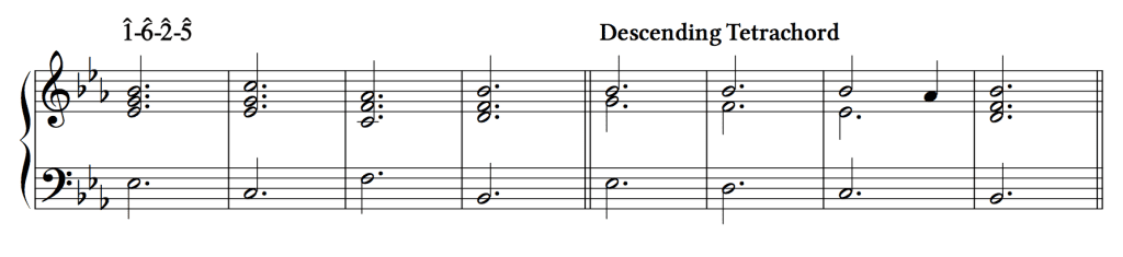 Ex. 3a. Connecting to the descending tetrachord on the tonic.