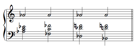 Ex. 1. Basic tonal contexts for A-flat